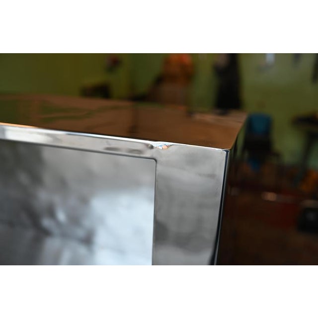 Reception Desk in Textured Stainless Steel by Veliento For Sale - Image 9 of 10
