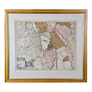 A Hand Colored 17th Century Visscher Map "Hollandiae" Southern Holland, 1678 For Sale