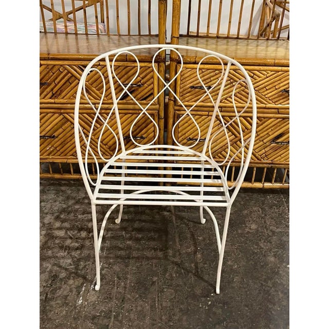 Mid-Century Modern Vintage Mid Century Wrought Iron Loop Chairs- A Pair For Sale - Image 3 of 9