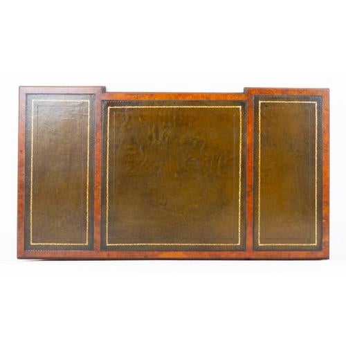 Queen Anne Desk Burr Walnut Writing Table, 1920s For Sale - Image 3 of 4
