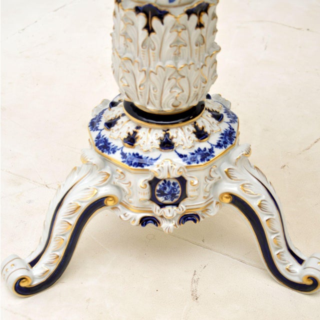 Antique Dresden Style Porcelain Side Table, 1960 For Sale - Image 9 of 13