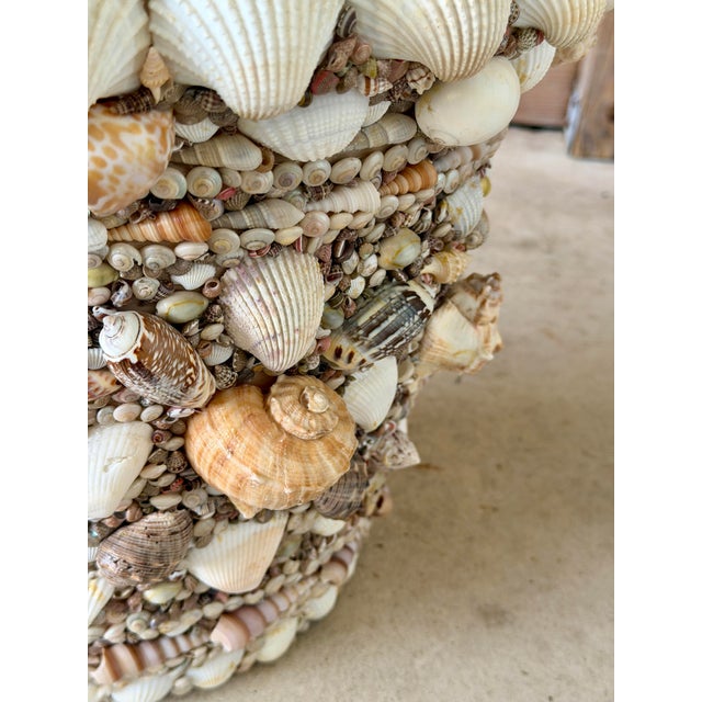 Vintage Hand-Applied Coastal Seashell Encrusted Resin Planter For Sale - Image 10 of 12