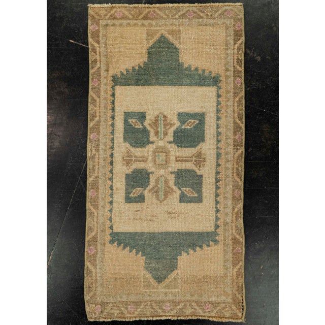 Brown Turkish Mini Rug Oriental Hand Knotted Vintage Rug 1'6" x 2'11" #21142 For Sale - Image 8 of 8