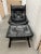 Original Westnofa Siesta Chair & Ottoman. Black leather. In good condition. General wear and tear from use. The ottoman is...