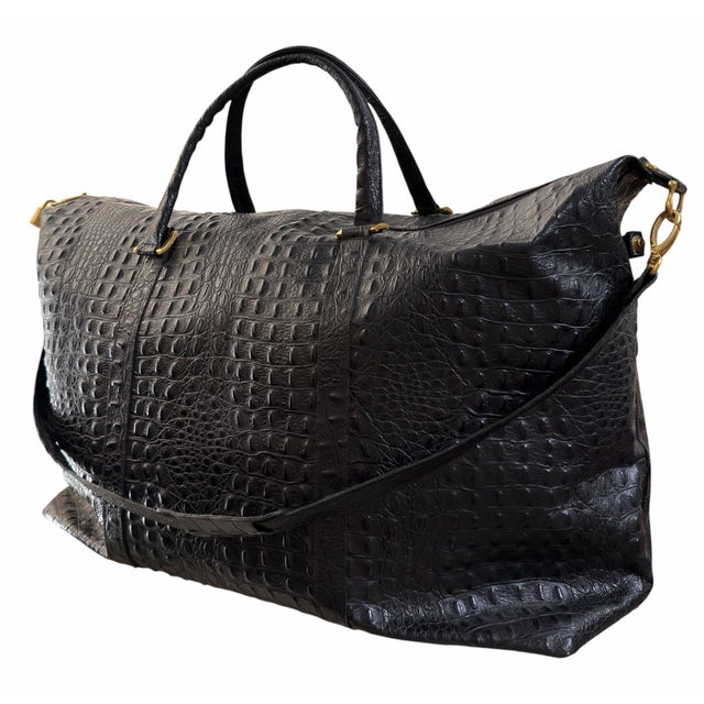 Huge Italian Alligator Handbag Duffle Bag For Sale - Image 4 of 5