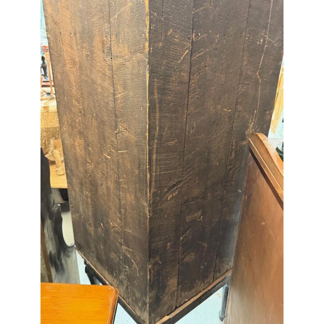 Antique Oak 2 Door Corner Unit With Carved Panels Resting On Cabriole Feet For Sale - Image 3 of 8