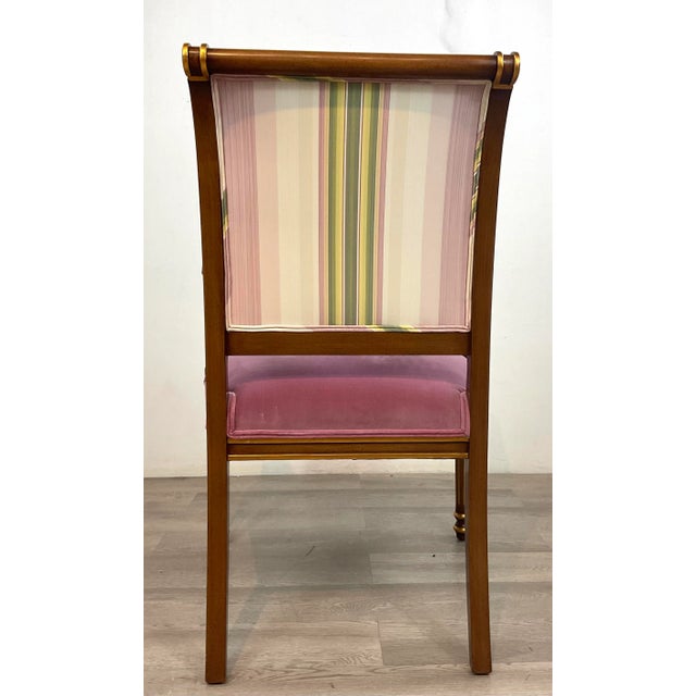 Karges Empire Style Orchid Velvet Dining Arm Chairs For Sale - Image 4 of 9