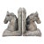 Vintage Weathered Equestrians Style Horse Bookends-a Pair For Sale
