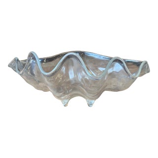 1970s Large Lucite Shell Design Decorative Bowl For Sale