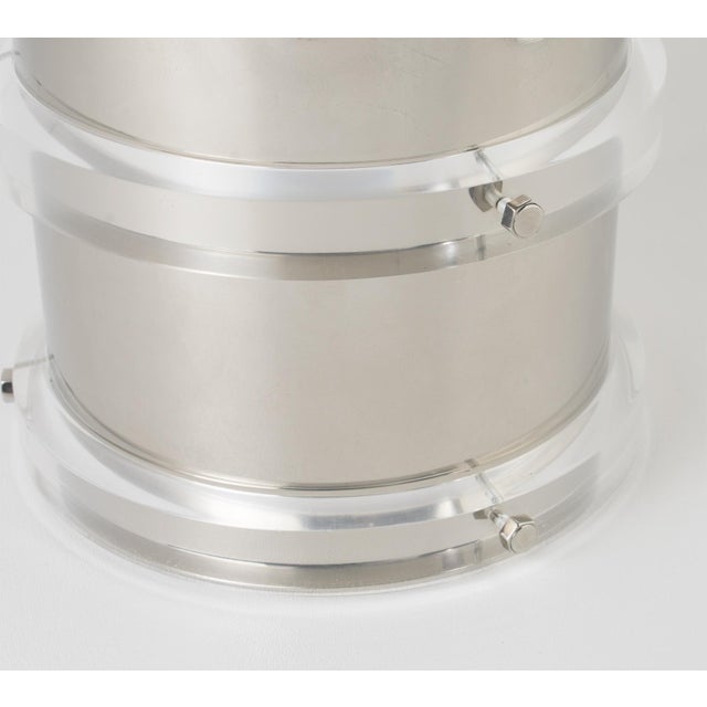 Noel BC Modernist Barware Chrome and Lucite Ice Bucket, circa 1980 For Sale - Image 9 of 13