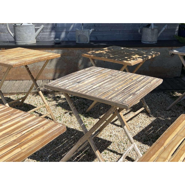 Foldable Bistro Table in Bamboo, 1990s For Sale - Image 5 of 9