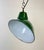 Metal Industrial Green Enamel Factory Pendant Lamp, 1960s For Sale - Image 7 of 16