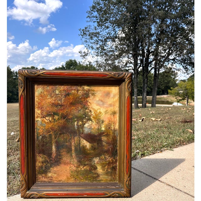 Art Nouveau Framed Impressionist Landscape Oil Painting by California Artist Count Geza S. De Perhach For Sale - Image 17 of 17