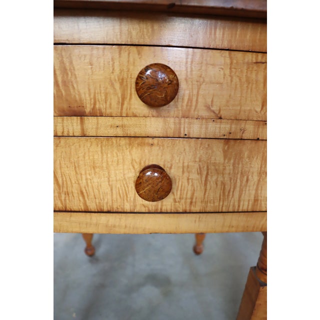 Sheraton Tiger Maple Side Table/Nightstand For Sale In Philadelphia - Image 6 of 11