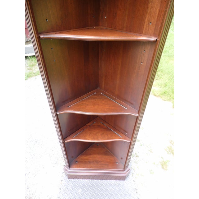 Vintage Ethan Allen Court Solid Cherry Corner Bookcase Chairish
