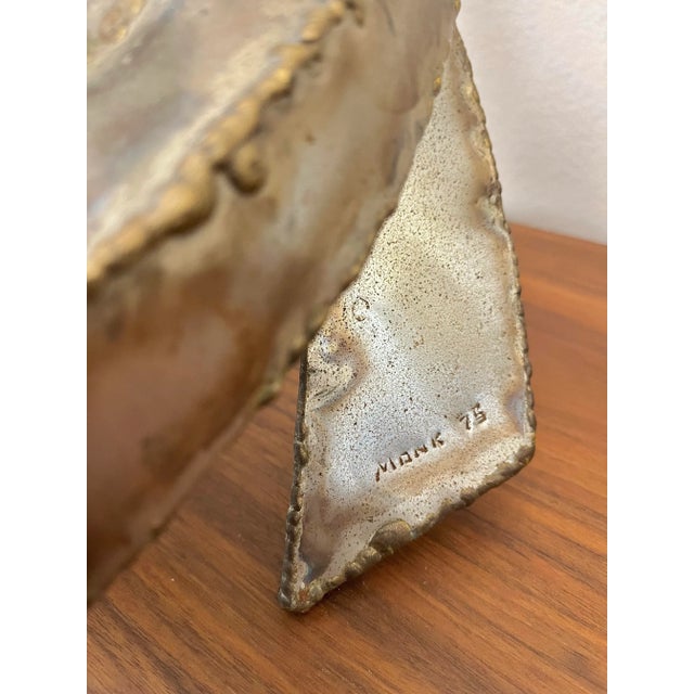 Brutalist Mid Century Mixed Metal Orb Sculpture | by Monk 1975 For Sale - Image 11 of 11