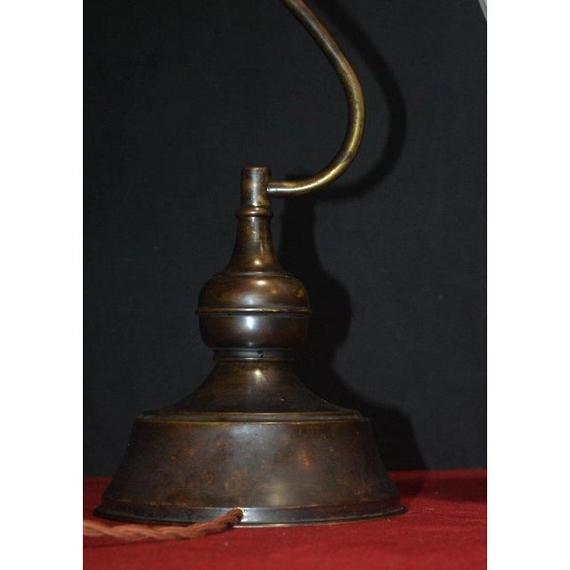Vintage French Art Deco Adjustable Bronze and Opaline Glass Table Lamp, 1930s For Sale - Image 12 of 18