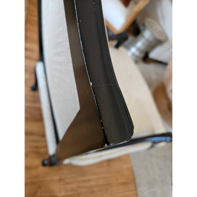 Textile Black & Ivory Bergere Lounge Chair For Sale - Image 7 of 8