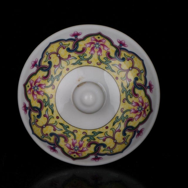 Chinoiserie Famille Rose Children Spring Celebration Porcelain Lidded Jar, Chinoiserie Canister For Sale - Image 3 of 8