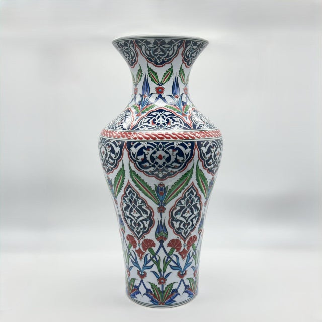 Handmade Ceramic Monumental Floor Vase (50cm) – Elaborate Ottoman Medallion Pattern – Grand Statement Decor For Sale - Image 6 of 8