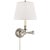 Traditional Visual Comfort Signature Candlestick Swing Arm in Antique Nickel with Silk Shade For Sale - Image 3 of 3