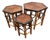 1970s Vintage Burnt Bamboo & Rattan Nesting Hexagon Shaped Tables - Set of 3 For Sale