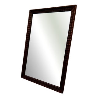 Vintage Wooden Mirror with Facet Glass, 1950s For Sale