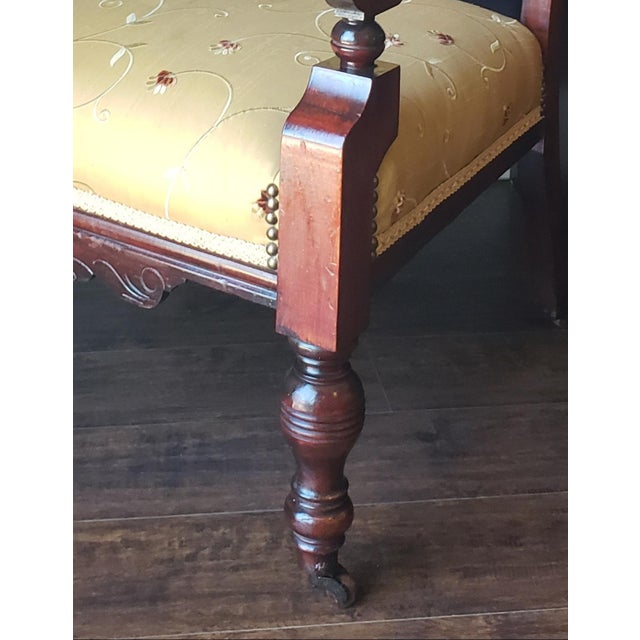 Wood 19th C. American Victorian Renaissance Revival Parlor Armchair For Sale - Image 7 of 14