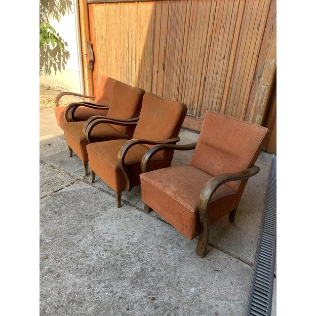 Art Deco Armchairs, 1930s, Set of 4 For Sale - Image 4 of 8