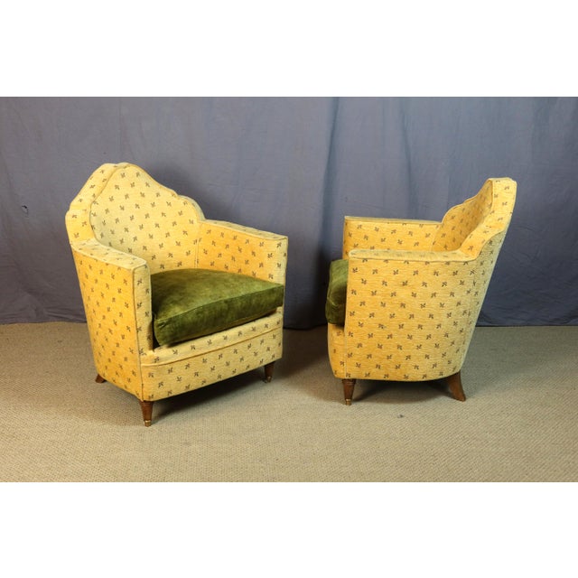 Vintage Armchairs in Velvet, 1950s, Set of 3 For Sale - Image 12 of 13