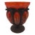 1920s Art Deco Charles Schneider Mottled Art Glass Compote in Wrought Iron Mount - 8" For Sale