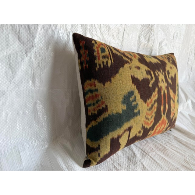 1850 Antique Ikat Pillow - Central Asia For Sale - Image 4 of 7