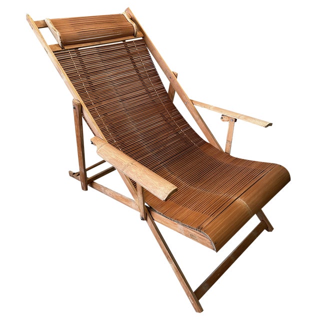 Vintage Lounge Chair in Bamboo For Sale