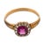 Victorian Early 20th Century Victorian Rubellite Diamond 18k Yellow Gold Cluster Ring, Size 9 For Sale - Image 3 of 5