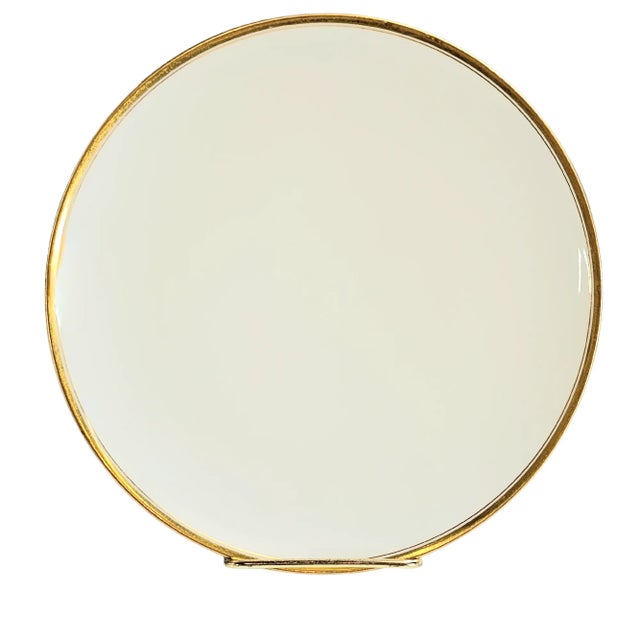 Contemporary Haviland & Co Limoges France Bone China Salad Plate With 24k Gold Rim — c.1905–1930 For Sale - Image 3 of 13