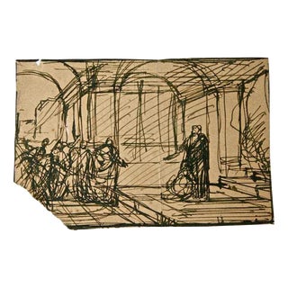 Gabriele Galantara, Convention, Ink Drawing, 1907 For Sale