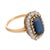 1910s 1910s Edwardian Gia 2.40 Carat No Heat Sapphire Diamond 18k Yellow Gold Cluster Ring, Size 7 For Sale - Image 5 of 5