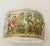 Cute round Italian Capodimonte ceramic trinket box Handpainted with putti and a lid cover. Small repair to the rim cover