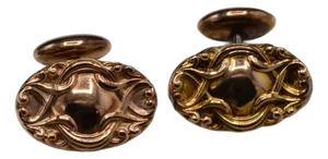 The 155th Street: Art Nouveau Cufflinks in Rose Gold, 2 Pieces