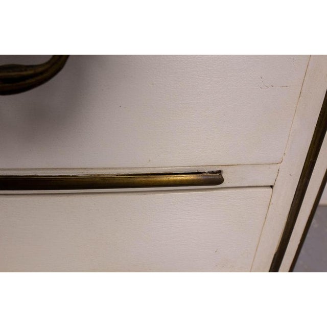 Mid-Century Louis XVI French White Chest of Drawers in Elm & Bronze, 1960s For Sale - Image 11 of 15