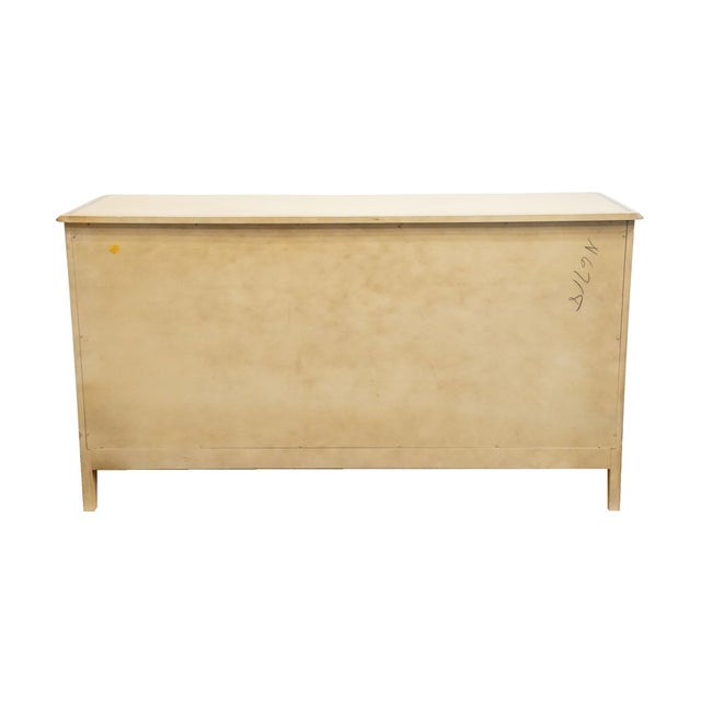 John Widdicomb Country French Provincial Off White Hand Painted 64" Double Dresser For Sale - Image 12 of 15