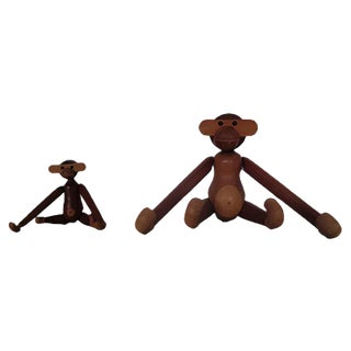 Teak Monkeys by Kay Bojesen, 1950s, Set of 2 For Sale