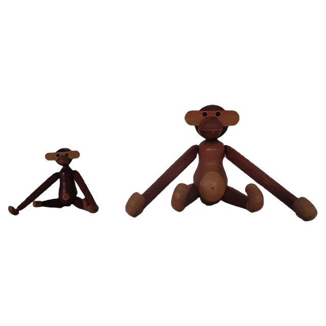 Teak Monkeys by Kay Bojesen, 1950s, Set of 2 For Sale