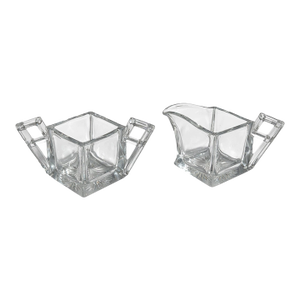 Vintage Cut Crystal Cream & Sugar Set
