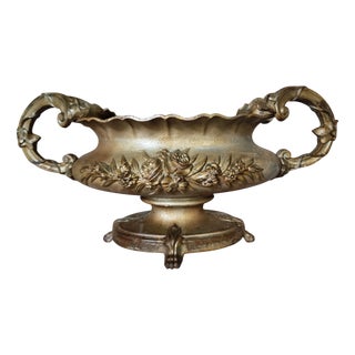 Large Antique Cast Iron Jardinière on Foot, France, 1900s For Sale
