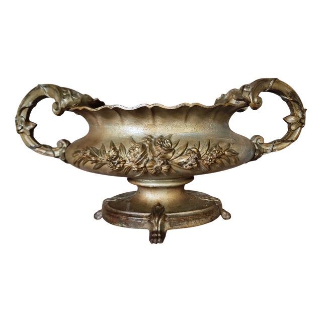 Large Antique Cast Iron Jardinière on Foot, France, 1900s For Sale