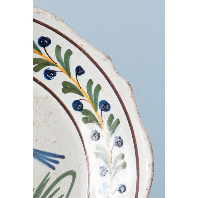 Late 18th Century Birds on Wheat Sheaf Plate from Nevers Faïence For Sale - Image 3 of 7