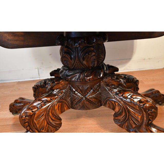1890s Antique American Empire Mahogany Drop-Leaf Breakfast Table For Sale - Image 14 of 18