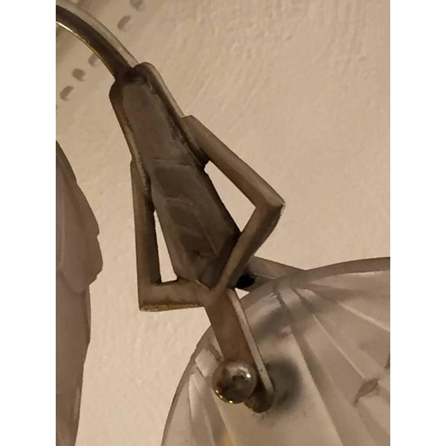1940s French Art Deco Geometric Chandelier For Sale - Image 4 of 6