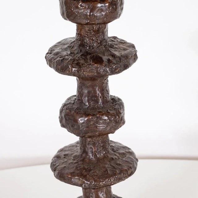 Bronze Turned Bronze Table Lamps by Claudio Gonzalez - A Pair For Sale - Image 8 of 10